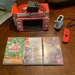 Nintendo Switch Lite w/ joy con and games